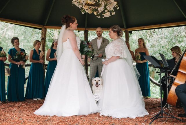 Two Wives, One Woof & A Wonderful Woodland Wedding